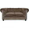 Image de Canapé Chesterfield 2 Places Velours Taupe Itish