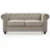 Image de Grand canapé 2 places chesterfield velours taupe Grand