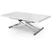 Image de Table Basse Relevable Et Extensible Blanc Laqué Kazer L 120-150 X P 75-120 X H 39-76cm