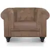 Image de Fauteuil Chesterfield Tissu Vintage British