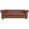 Image de Canapé Chesterfield 3 Places Tissu Marron Vintage Itish
