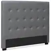 Image de Tête De Lit Capitonnée Simili Cuir Gris Luxa 140