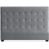 Image de Tête De Lit Capitonnée Velours Gris 160 Luxa