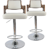 Image de Tabouret De Bar Chêne Noisette Et Blanc Pako - Lot De 2
