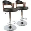 Image de Chaise De Bar Bois Noisette Et Noir Buli - Lot De 2