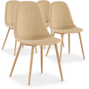 Image de Chaise Scandinave Tissu Beige Glas - Lot De 4