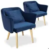 Image de Lot de 2 fauteuils scandinaves Dantes Tissu Bleu