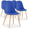 Image de Chaise Scandinave Tissu Bleu Glas - Lot De 4