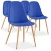 Image de Lot de 4 chaises scandinaves gao tissu bleu Gao