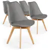 Image de Chaise Nordique Tissu Gris Kovi - Lot De 4