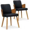 Image de MENZZO Lot de 2 chaises scandinaves Phibie bois naturel et Noir - Chaises Salle À Manger