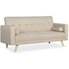 Image de Canapé Lit Scandinave 3 Places Tissu Beige Cansy 186cm