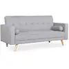 Image de Canapé Lit Scandinave 3 Places Tissu Gris Clair Cansy 186cm