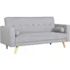 Image de Canapé convertible clic-clac scandinave slow tissu gris clair Slow