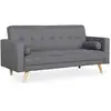 Image de Canapé Lit Scandinave 3 Places Tissu Gris Foncé Cansy 186cm