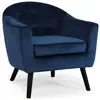 Image de Fauteuil scandinave savoy velours bleu Savoy
