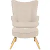 Image de Fauteuil scandinave + pouf lylou tissu beige Lylou