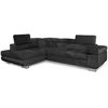 Image de Canapé D'angle Gauche Convertible Simili Noir Marka 275cm