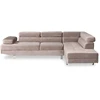 Image de Canapé D'angle Droit 5 Places Velours Taupe Omeg 260cm