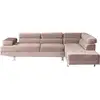 Image de Canapé d'angle avec têtières relevables alfa velours taupe Alfa