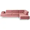 Image de Canapé D'angle Droit 5 Places Velours Rose Omeg 260cm