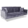 Image de Canapé convertible clic-clac 3 places Carla Velours Gris - MENZZO - Contemporain - Design - Dimensions 191x92 cm