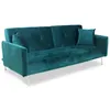 Image de MENZZO Canapé convertible clic-clac 3 places Carla Velours Vert -Canapé : L191 x P92 x H77 cm Canapé-lit : L191 x P102 x H37 cm