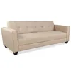 Image de Canapé convertible 3 places Clayton Tissu Beige - MENZZO - Contemporain - Design - Convertible - Moelleux