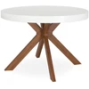 Image de Table Ronde Extensible Bois Blanc Et Pieds Métal Marine 110-160-210-260cm