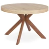 Image de Table Ronde Extensible Bois Clair Et Pieds Métal Marron Kare 110-160-210-260cm