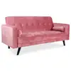 Image de Canapé convertible clic-clac scandinave slow velours rose Slow