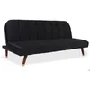 Image de Canapé convertible - MENZZO - Olympia - Velours Noir - 3 places - Couchage 140x200 cm