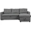 Image de Canapé D'angle Réversible Convertible Tissu Gris Cuba 230cm