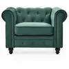 Image de Grand fauteuil chesterfield velours vert Grand
