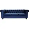 Image de Canapé Chesterfield 3 Places Velours Bleu Itish