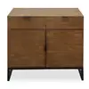 Image de Commode 2 portes 2 tiroirs chêne clair et métal noir baktoo Panara