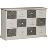 Image de Commode 12 Tiroirs Bois Massif Gris Et Blanc Sangy