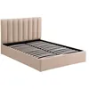 Image de MENZZO Lit Coffre Songe + Sommier Tissu Beige 160cm - Tissu L169 x P217 x H112 cm
