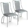 Image de Lot de 2 chaises catarina velours argent pieds argent Catarina