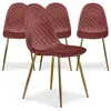 Image de Lot de 4 chaises matelassées norway velours rose Norway