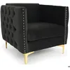 Image de MENZZO Fauteuil Joshua Velours Noir