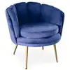 Image de Fauteuil arrondi brenda velours bleu Brenda