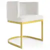 Image de Fauteuil velours blanc et pieds métal doré nolan