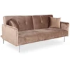 Image de Canapé Lit 3 Places Velours Taupe Et Pieds Métal Gris Mindy