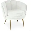 Image de MENZZO Fauteuil arrondi Brenda Velours Blanc