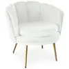 Image de Fauteuil arrondi brenda velours blanc Brenda