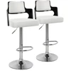 Image de Chaise Haute Simili Cuir Blanc Et Pied Chromé Jade - Lot De 2