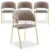 Image de Lot de 4 chaises tabata velours taupe Tabata