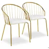 Image de MENZZO Lot de 2 chaises/fauteuils Eventille Simili Blanc - Chaises Salle À Manger