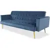 Image de Canapé convertible clic-clac justy velours bleu Justy